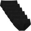 INNERSY Bragas Mujer Algodón Negras Midi Ropa Interior Elástico