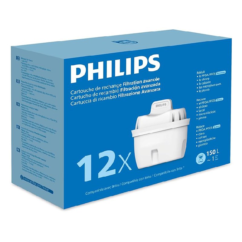 Philips Water Cartuchos de filtro de agua de repuesto Filtración Avanzada