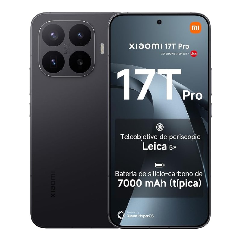 XIAOMI 17T Pro Smartphone de 12+512GB Negro Teleobjetivo Leica 5X