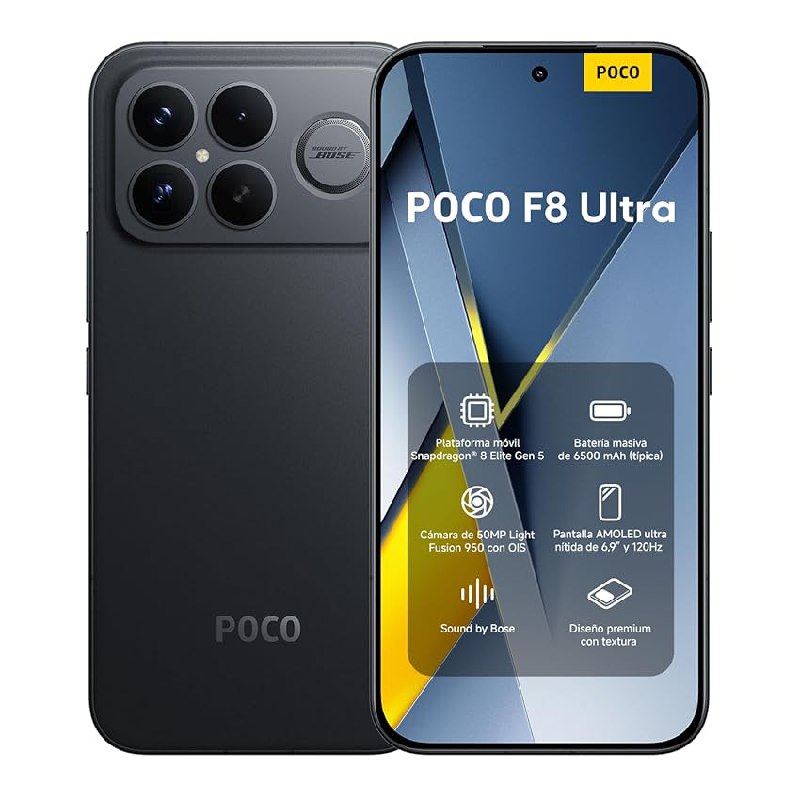 XIAOMI POCO F8 Ultra Smartphone de 16+512GB Negro Hypercharge 100W