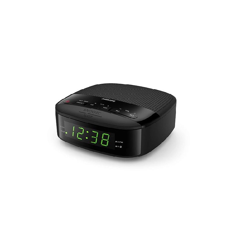 Philips Radiodespertador R3205/12 FM Radio (Alarma Dual, Temporizador)