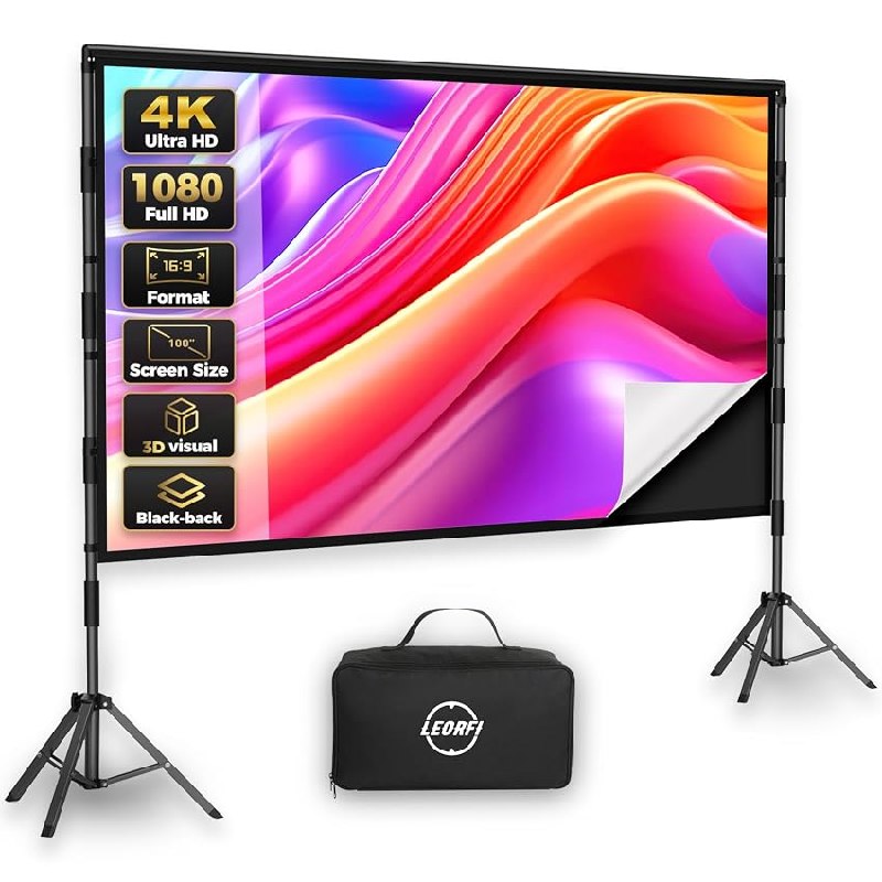 Pantalla de proyección de 100 pulgadas con trípode – LEORFI Outdoor & Indoor Proyector
