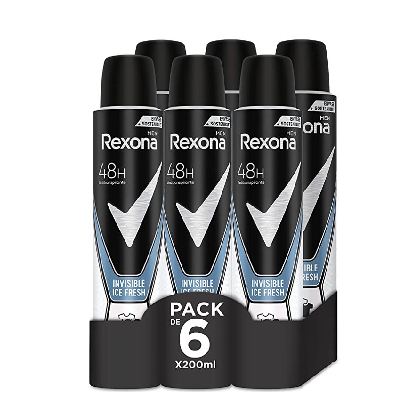 Rexona Invisible Desodorante Aerosol Antitranspirante para hombre Ice 200ml