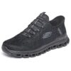 Skechers Hombre Glide-Step Noxus Slip-In ENTRENADOR, Black Mesh/Pu