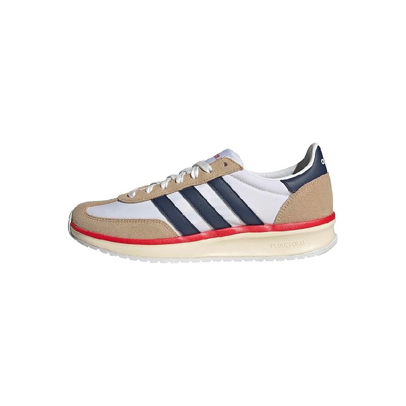 adidas Hombre Run 70S 2.0 Shoes, FTWR White/Dark Blue/Warm Sandstone