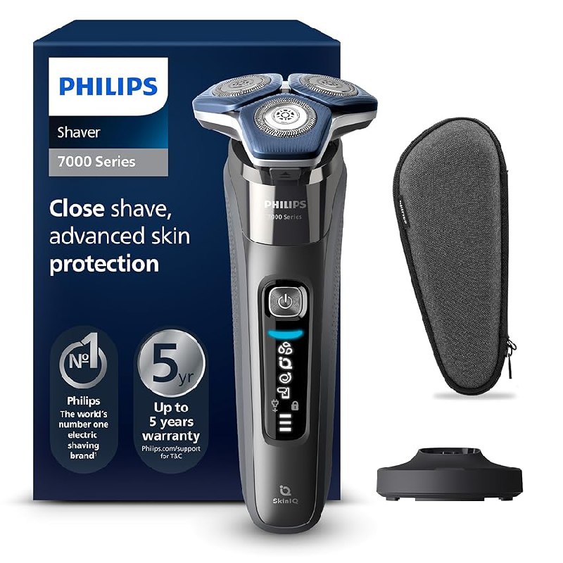 Philips Serie 7000 Afeitadora Eléctrica Hombre, Máquina de Afeitar Barba con Recortadora