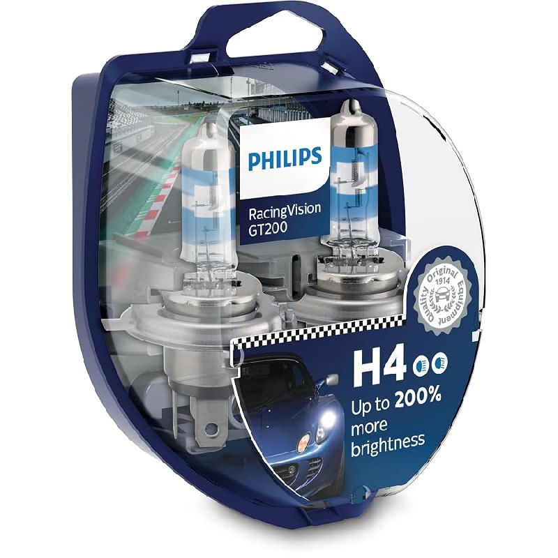 Philips RacingVision GT200 H4 bombilla para faros delanteros +200%