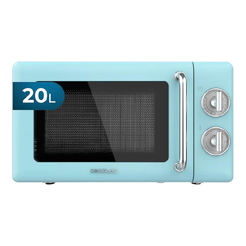 Cecotec Microondas Mecánico de 20 L Proclean 3010 Retro Blue. 700 W en 6 Niveles