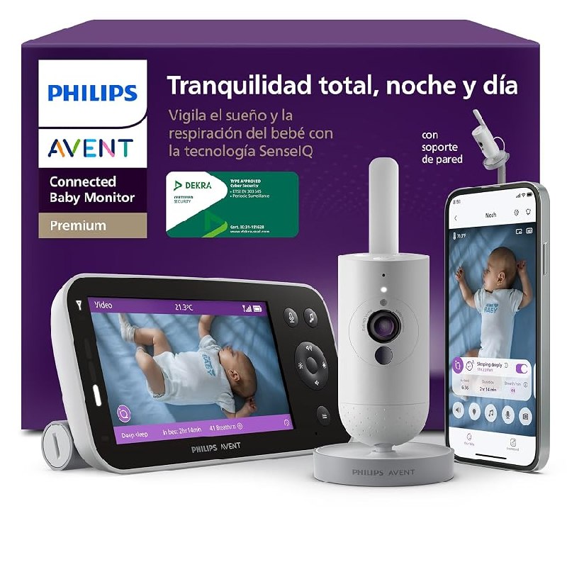 PHILIPS Avent Vigilabebés Premium con App – Cámara HD de 1080 píxeles