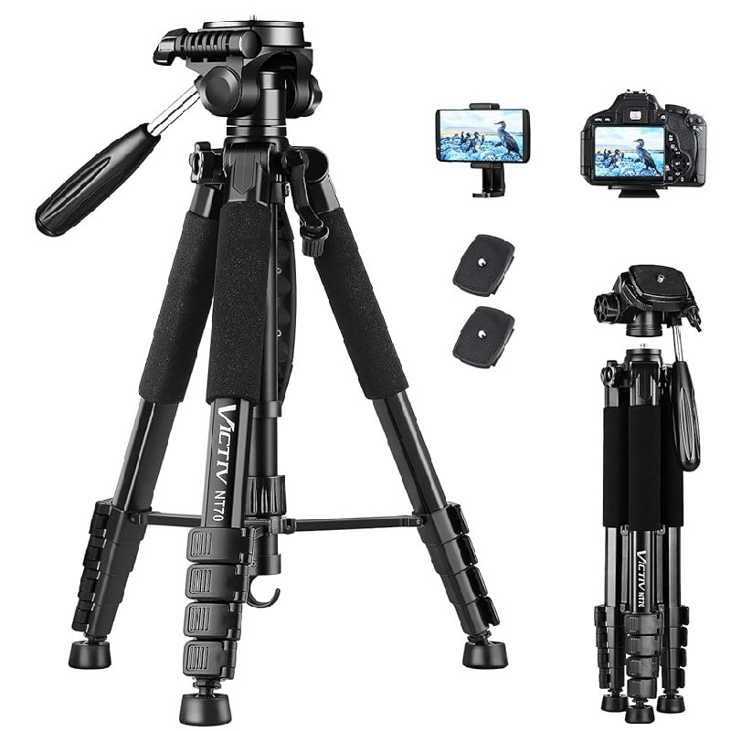 Victiv 185cm Tripode para Movil Alto, Tripode Camara para Nikon Canon Sony de Viaje