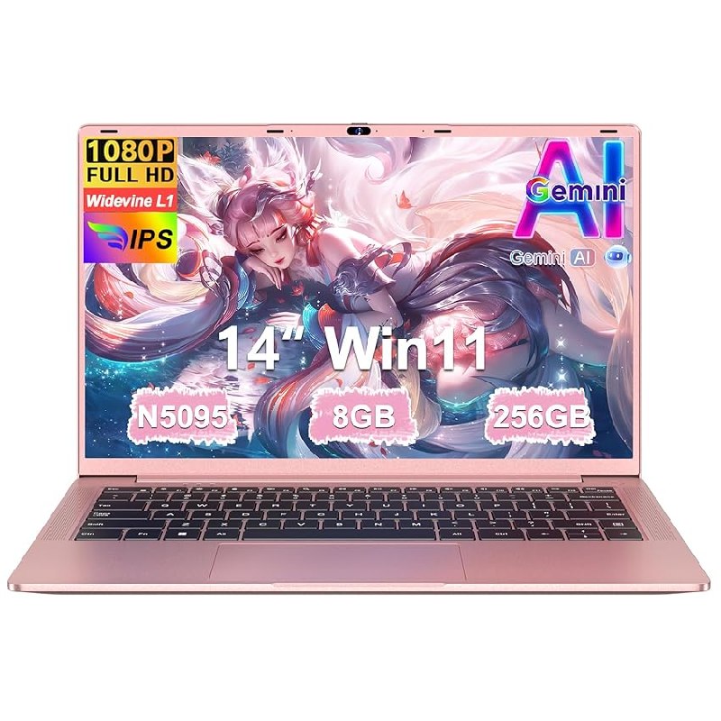 Ordenador Portátil 14 Pulgadas Celeron N5095 Upto 2,9 GHz Portatiles 8GB RAM 256GB