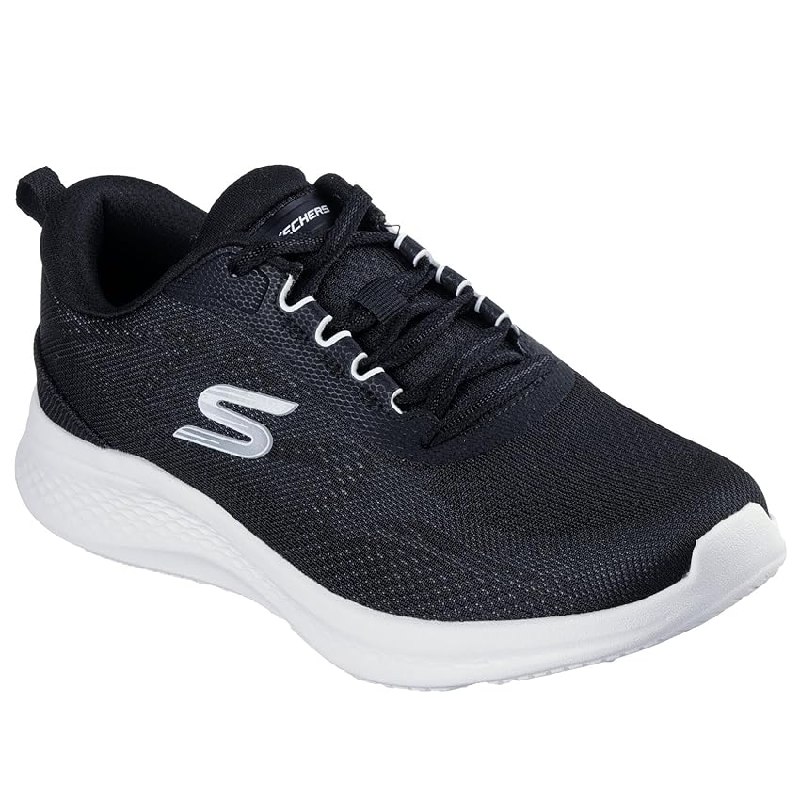 Skechers Skech-Lite Pro 2.0 Everyday Pace – Tenis para Mujer, Ribete Blanco de Malla Negra.