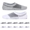 YouShow 10 Pares Calcetines Antideslizantes Silicona Bajos Calcetin Algodon Verano Unisex(Gris Blanco,39)