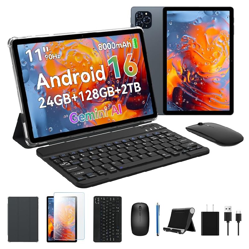 KINGRID 2026 Tablet 11 Pulgadas Android 16, 24 GB RAM + 128 GB ROM