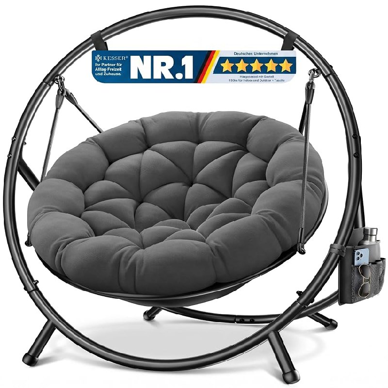 KESSER Silla colgante con estructura Bali, columpio colgante de hasta 150 kg