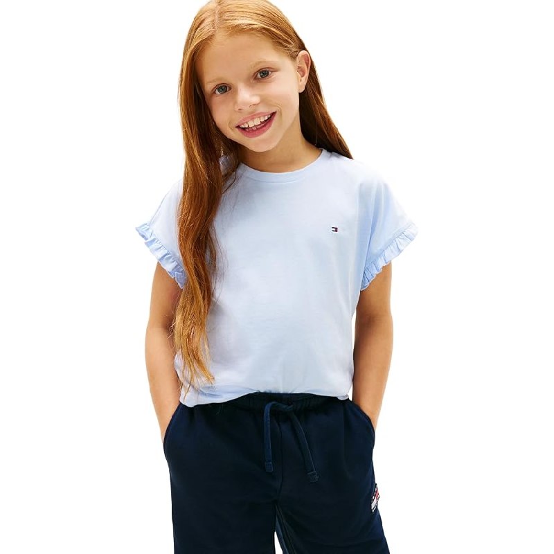 Tommy Hilfiger Camiseta de Manga Corta Chicas Essential Top Relaxed Fit