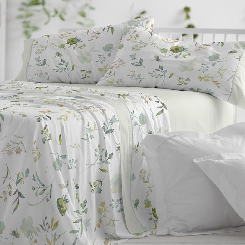 Burrito Blanco | Juego de Sábanas 50% Algodón 50% Poliéster Cama 105 Menta