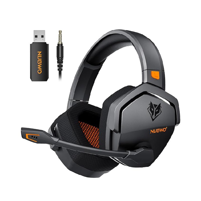 NUBWO G06 Cascos Gaming Inalámbricos con Drivers de 50 mm para PC/Ps5/Ps4/NS/Mobile,Auriculares
