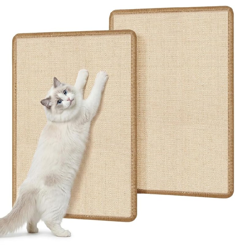 Gimars Pack de 2 Alfombra Rascador para Gatos de Sisal, 60x40cm Rascador Gato Natural