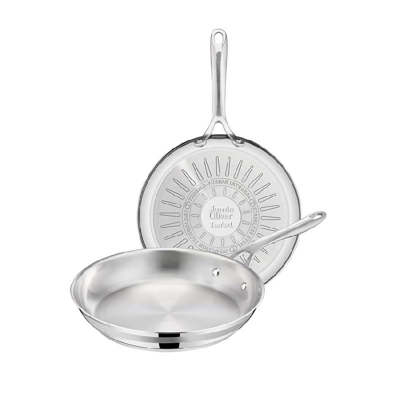 Tefal Jamie Oliver – Juego de 2 Sartenes, Acero Inox