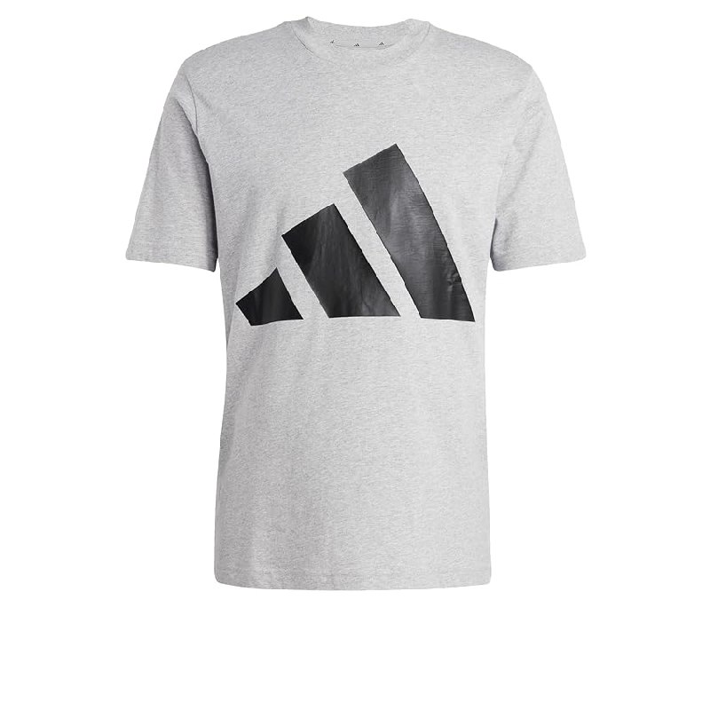adidas Uomo Essentials Big Logo Single Jersey tee, Medium Grey Heather/Black