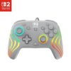 Turtle Beach Afterglow Wave Gris Mando de juego RGB con cable para Nintendo Switch 2