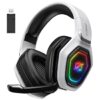 Ozeino Cascos Gaming Inalámbricos para PC/Ps5/Ps4, Auriculares Gaming Inalámbricos de 2,4GHz Wireless+Bluetooth