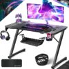 KESSER® Mesa Gaming | 120 x 60 cm | Escritorio para Gamer en Forma de Z | Soporte