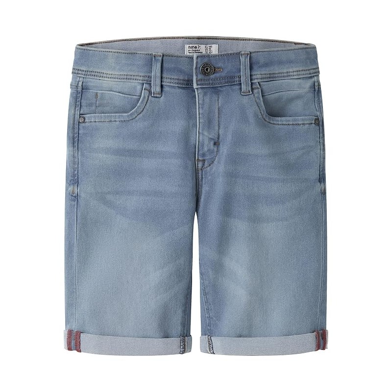 Name IT Nkmsilas Slim Dnm L Shorts 2272-Tx Pantalones Cortos, Light Blue Denim