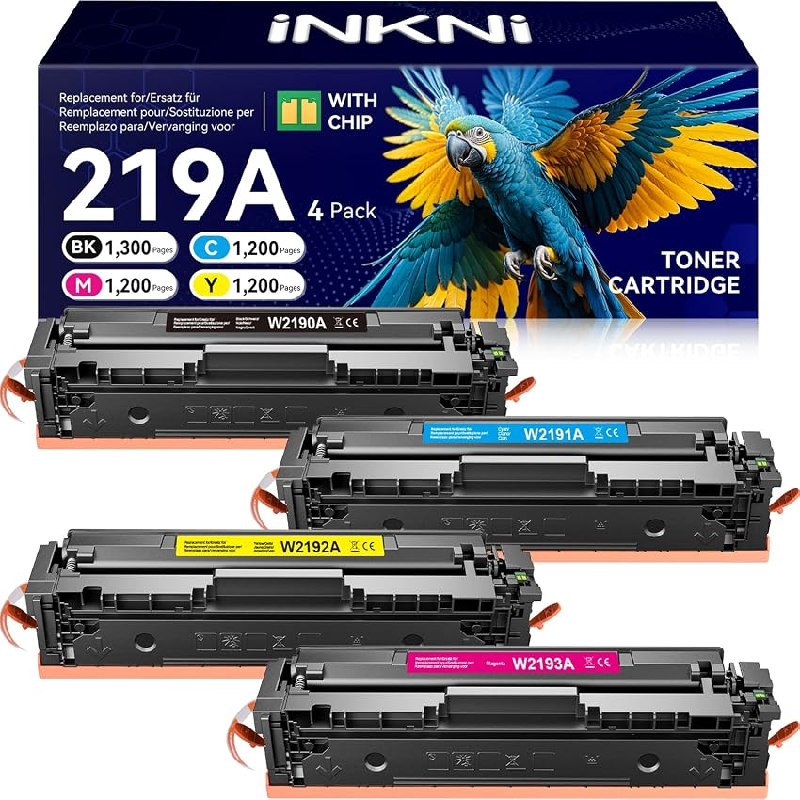 219A (con Chip) Juego de tóner Compatible con HP Color LaserJet Pro MFP 3302FDWG 3302FDW)