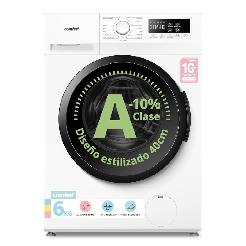 COMFEE’ Lavadora 6kg, Ultradelgado 40cm