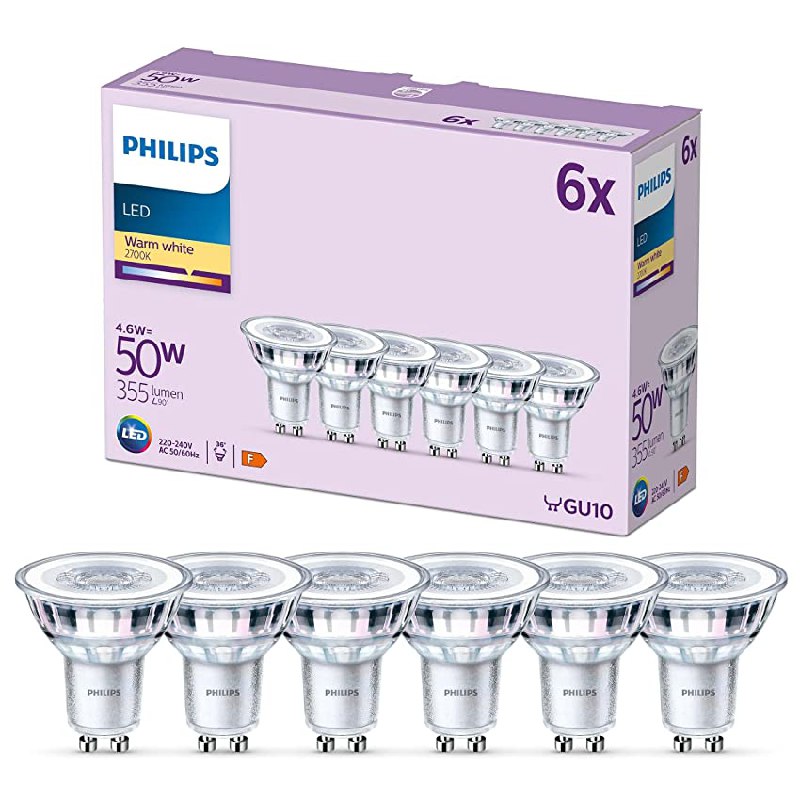 Philips – Bombilla tipo foco 4.6W (Eq. 50W)