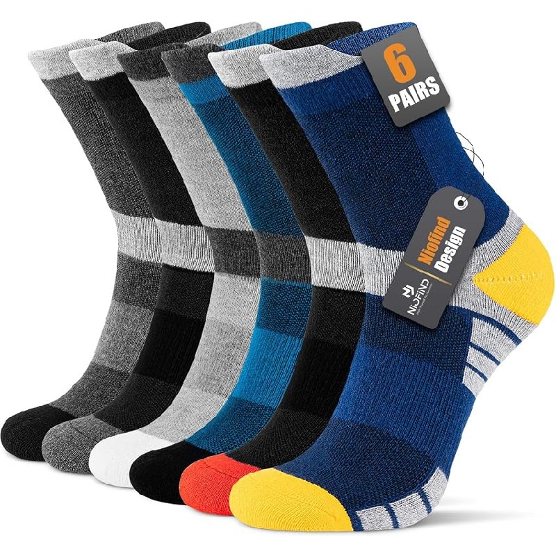 Niofind Calcetines Hombre Running, Deporte Algodon Con Acolchado 6 Pares