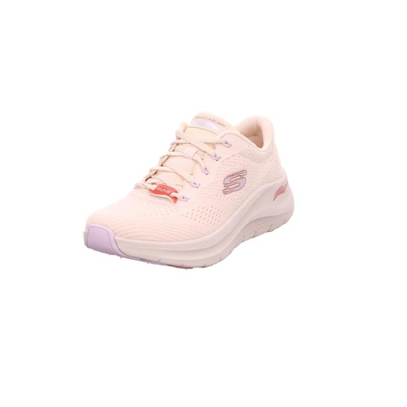 Skechers Mujer Arch Fit 2.0 Big League, Natural Mesh/Mauve & Lavender Trim