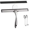 Ibergrif M34101 Escobilla de Goma Acero, Limpiacristales de Ducha y con 1 Cuchilla