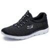 Skechers Mujer Summits 12980 Zapatillas, Black Mesh/ White Trim