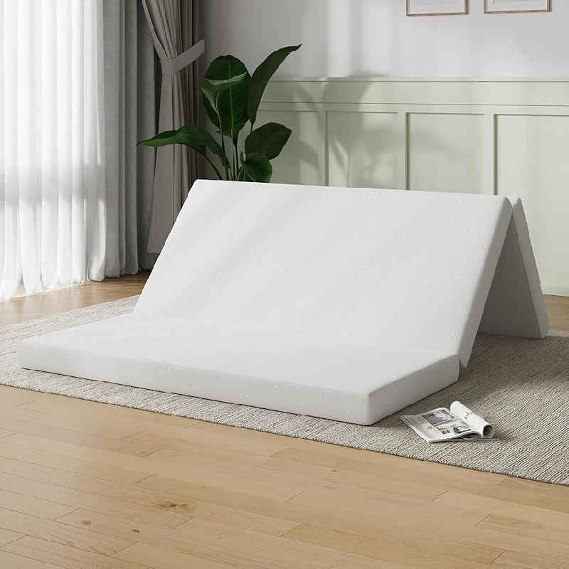 Novilla Colchón Plegable 10 cm, Cama Supletoria de 3 Piezas con Espuma Alta Densidad