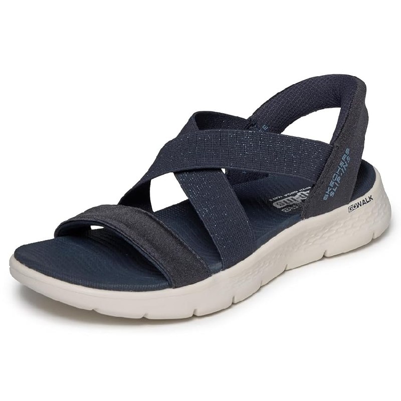 Skechers Mujer Go Walk Flex Sandal Glimmer Up Slip-In Entrenador