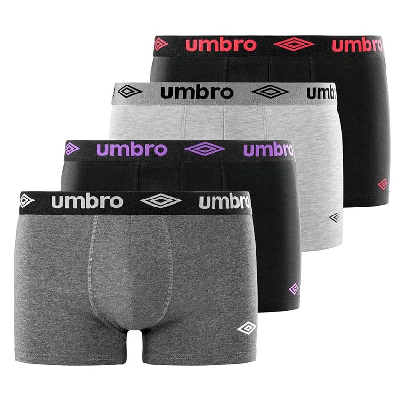 Umbro Calzoncillos Hombre Boxer Algodón, Pack de 4