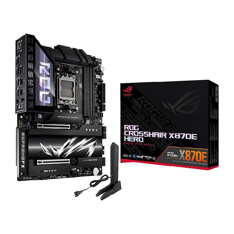 ASUS Motherboard ROG Crosshair X870E Hero AMD X870E AM5 ATX, Advanced AI PC Ready