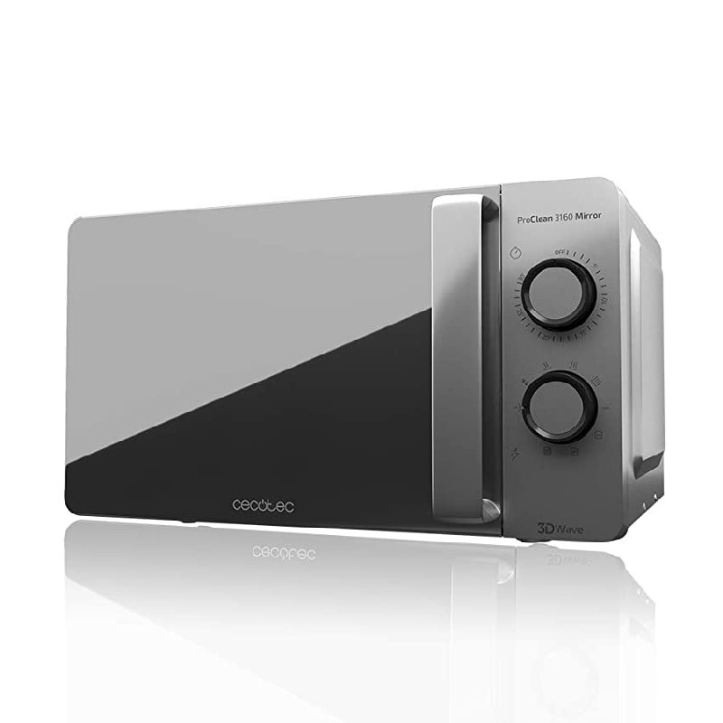 Cecotec Microondas ProClean 3160 Mirror. 700W con 6 Niveles, Grill 800 W