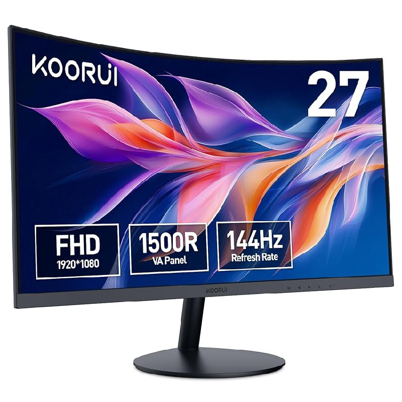 KOORUI Monitor Curvo 27 Pulgadas 144 Hz Full HD VA 3000:1 27N5CA