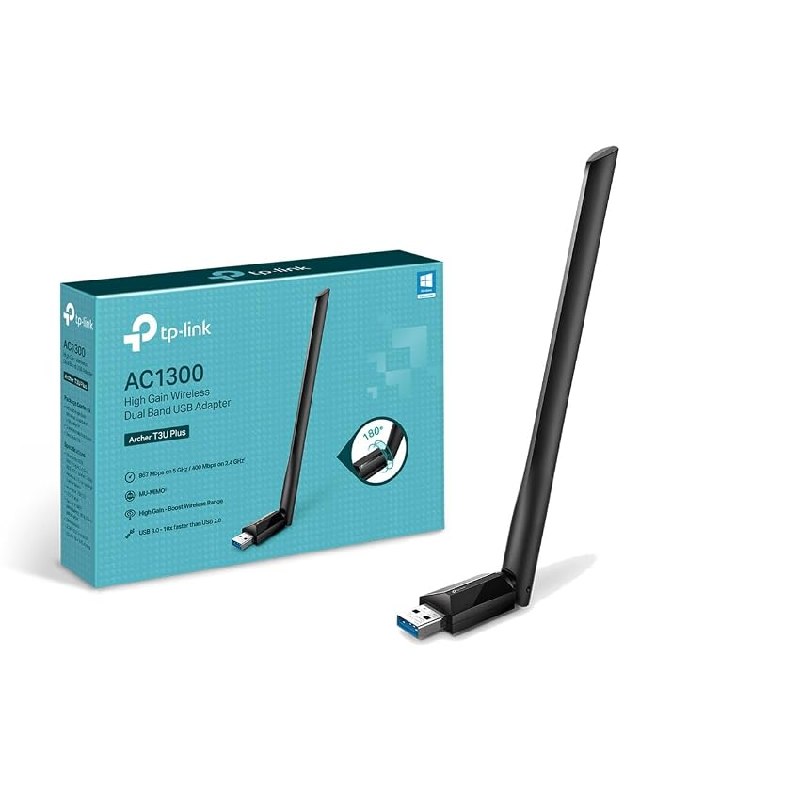 TP-Link Archer T3U Plus – Adaptador WiFi USB para PC, AC1300 Doble Banda