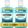 Listerine Mentol Enjuague Bucal con Flúor, 1 L