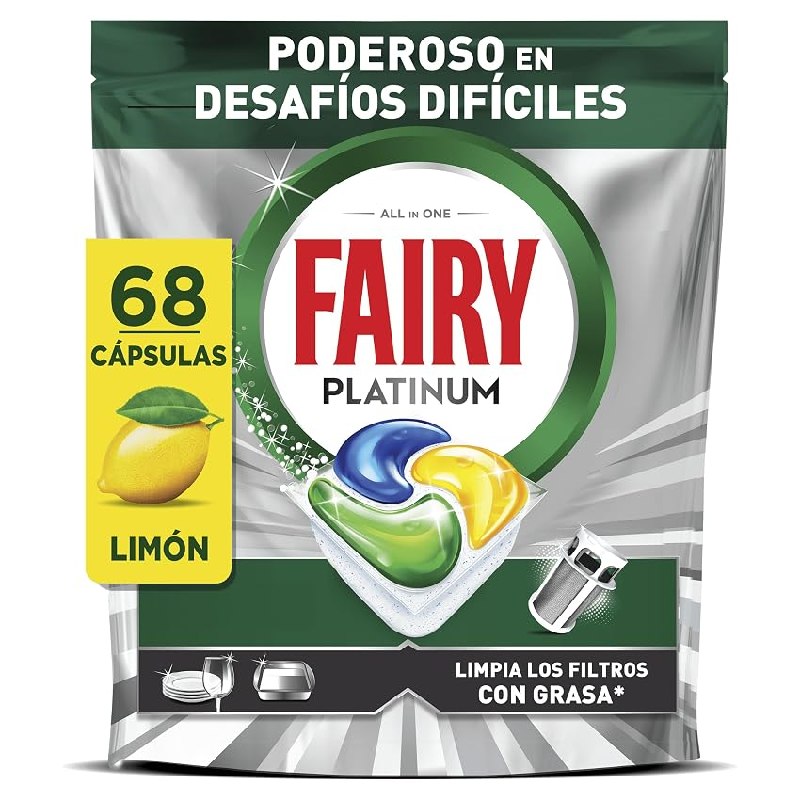 Fairy Platinum Cápsulas De Lavavajillas, Limón