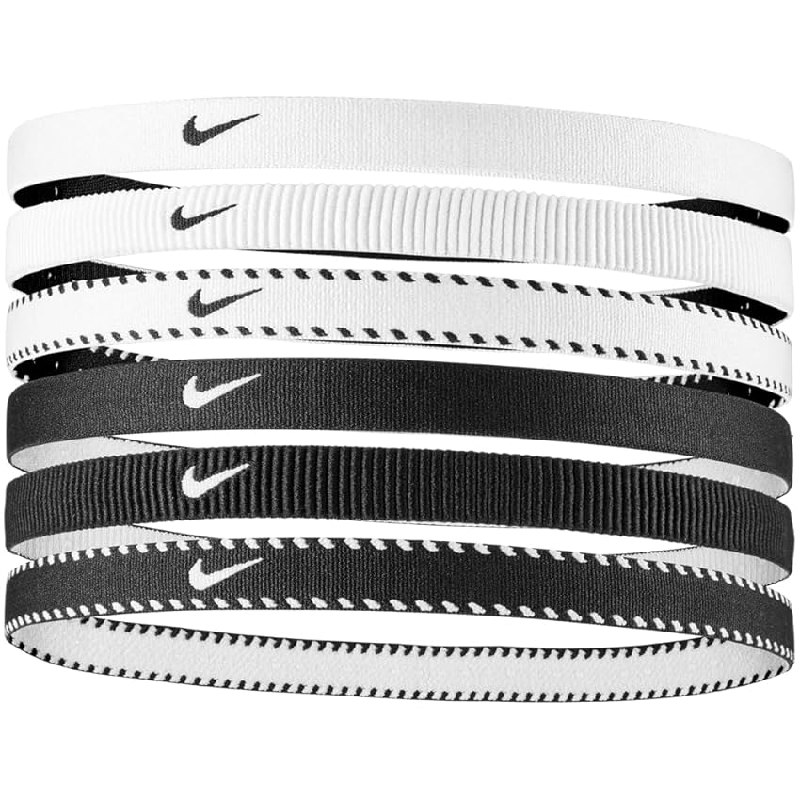 Nike Flex Classic 6PK Diademas para hombre White/Black/White One Size