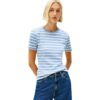 Tommy Hilfiger Slim Cody C-nk SS Ww0ww40587 Camiseta, Blue (Clear Water/Ecru STP)