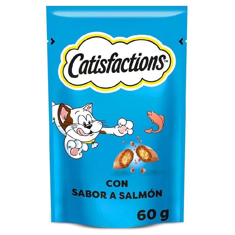 Mars Catisfactions Premios para Gatos, Sabor Salmón (Pack de 6 x 60g)