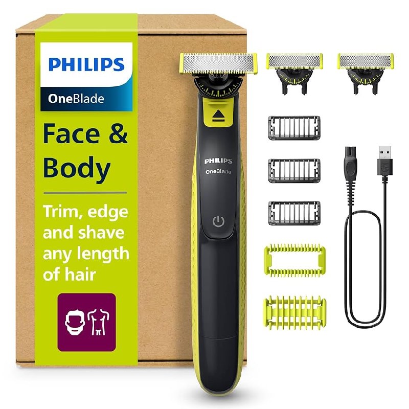 Philips OneBlade 360 Auténtico Barbero, afeitadora y recortadora eléctrica facial y corporal