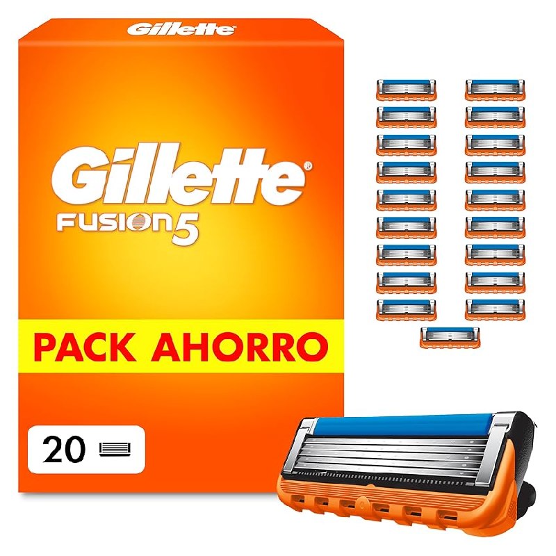Gillette Fusion5 Cuchillas de Afeitar Hombre, Pack de 20